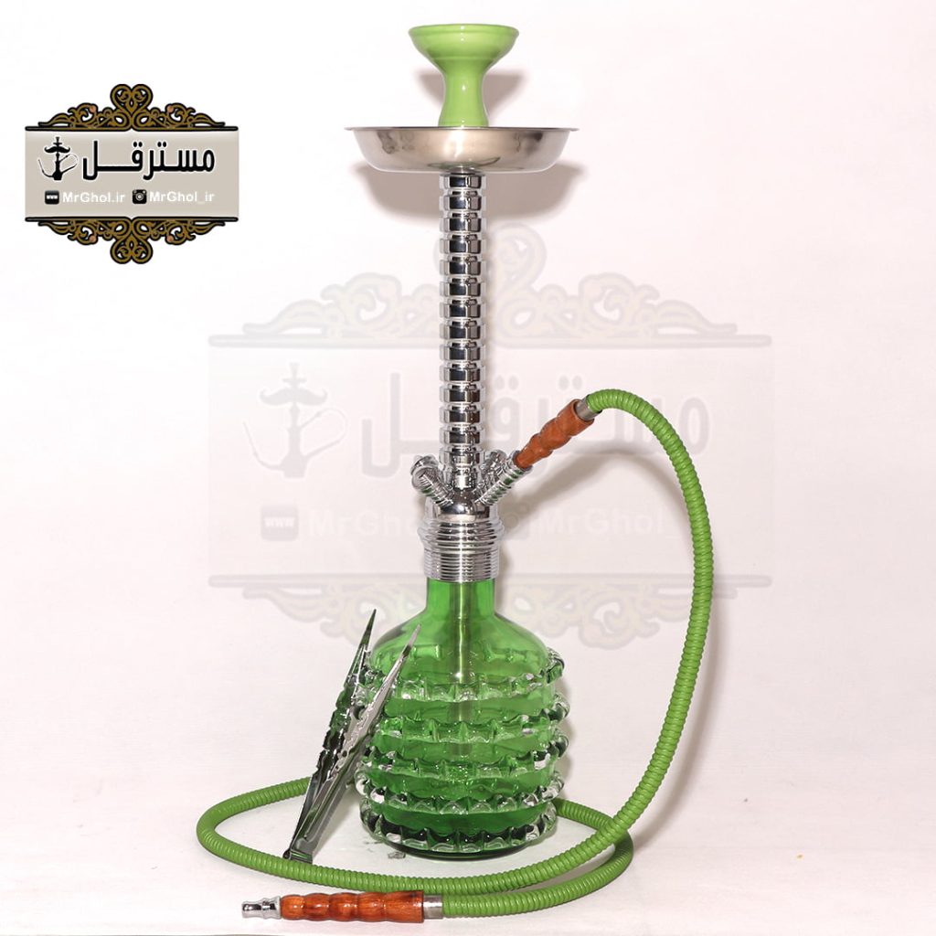 قلیان لاکچری استیل Amy سبز