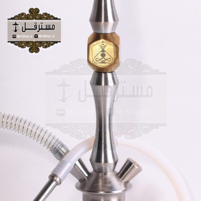 قلیان لاکچری نقره ای وسط مکعب طلایی