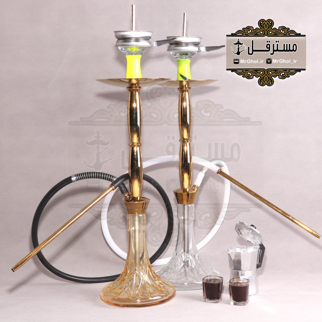 قلیان لاکچری سوپاپ مخفی زیر سینی طلایی