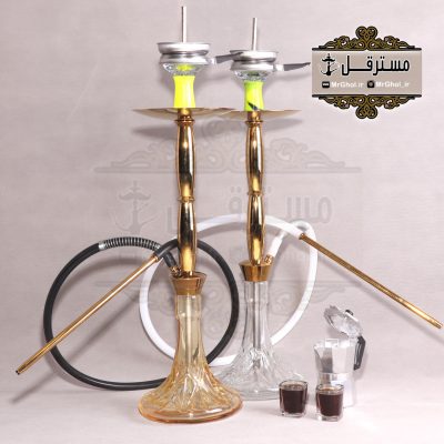 قلیان لاکچری سوپاپ مخفی زیر سینی طلایی