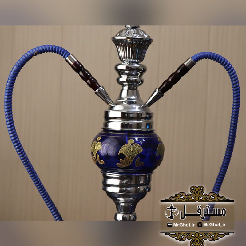 قلیان لاکچری شیشه وسط دو شلنگه - Image 2