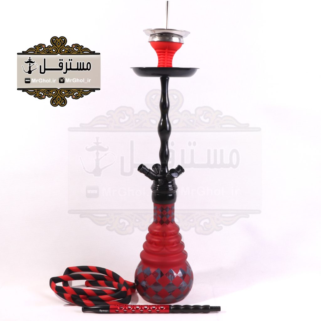 قلیان لاکچری سزار سه سوپاپه مشکی شطرنجی