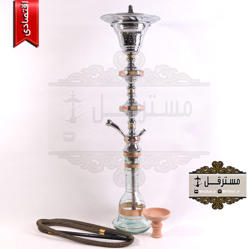 قلیان طرح خلیل مامون 2قپه نقره ای
