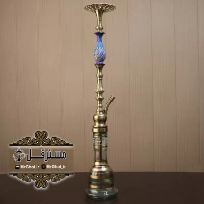 قلیان برنجي فيروزه ميناكاري شده