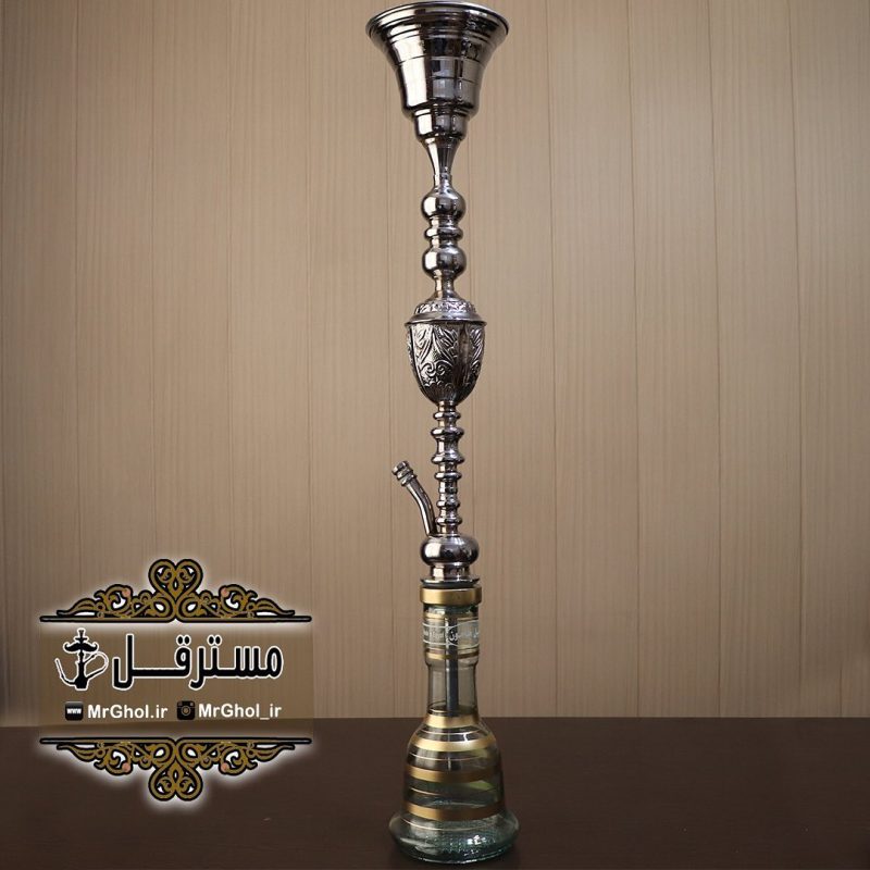 قليان برنجي بلند عربي روكش استيل - Image 1