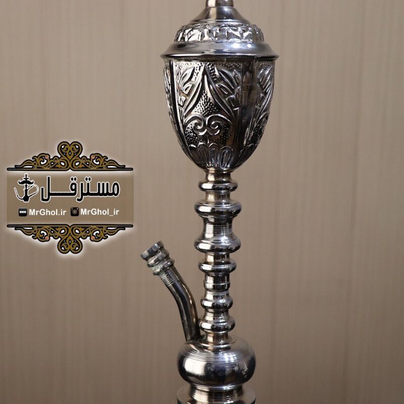 قليان برنجي بلند عربي روكش استيل - Image 2