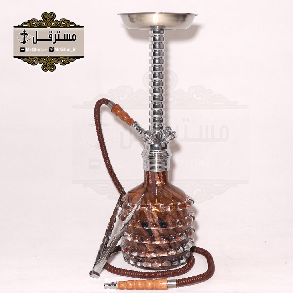 قلیان لاکچری استیل Amy قهوه ای