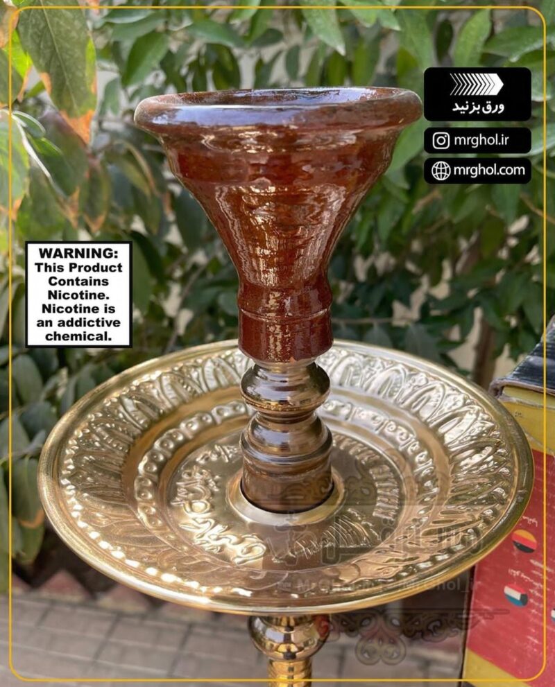قلیان خلیل مامون دودی طلایی دو سینی - Image 5