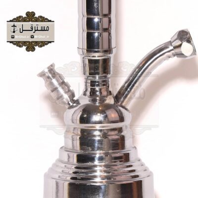 قلیان شیشه وسط منصف نقره ای