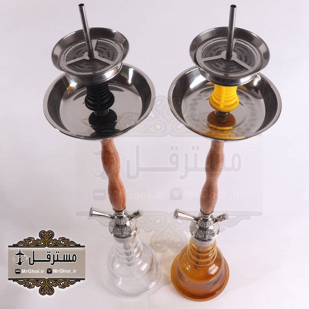 قلیان لاکچری میا مدل آلتو با منبع نقره و تنه چوب کهور