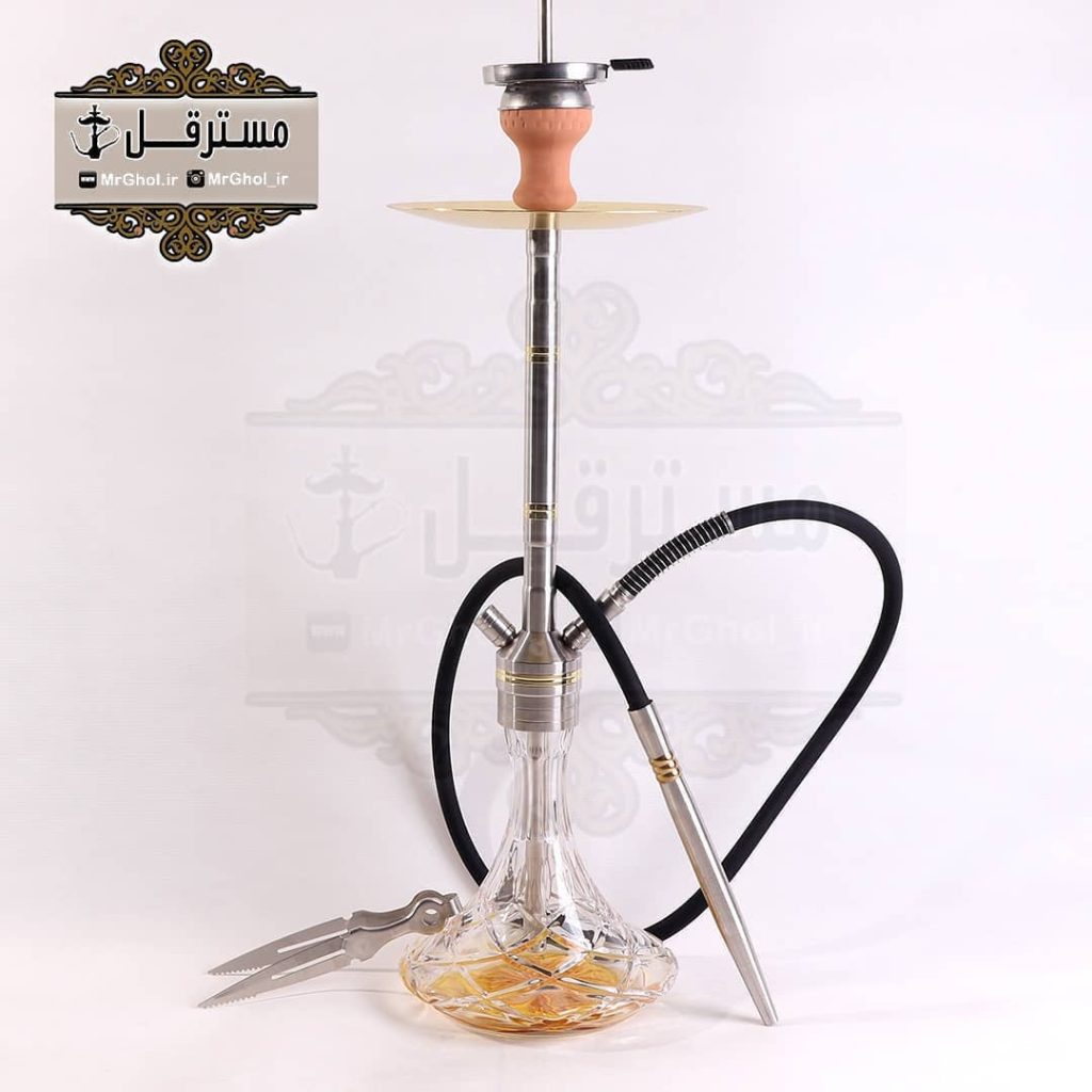 قلیان لاین کینگ شیشه زعفرانی