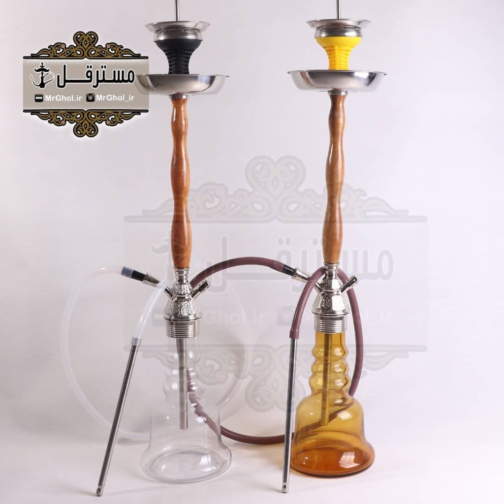 قلیان لاکچری میا مدل آلتو با منبع نقره و تنه چوب کهور