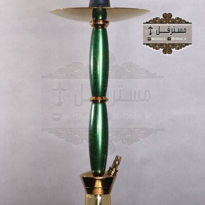 قلیان مدرن سبز وسط طلایی