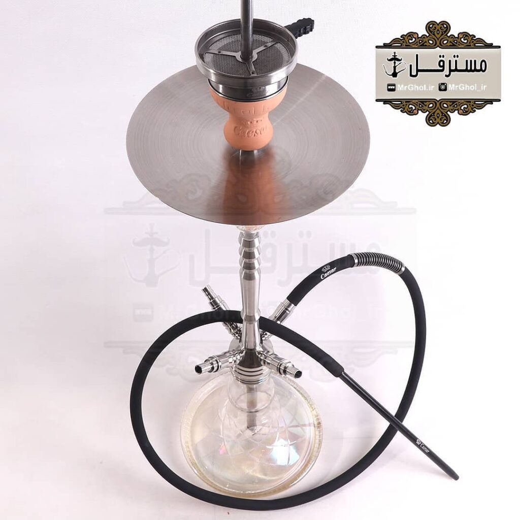 قلیان لاکچری ۴شلنگه شمش استیل برند سزار