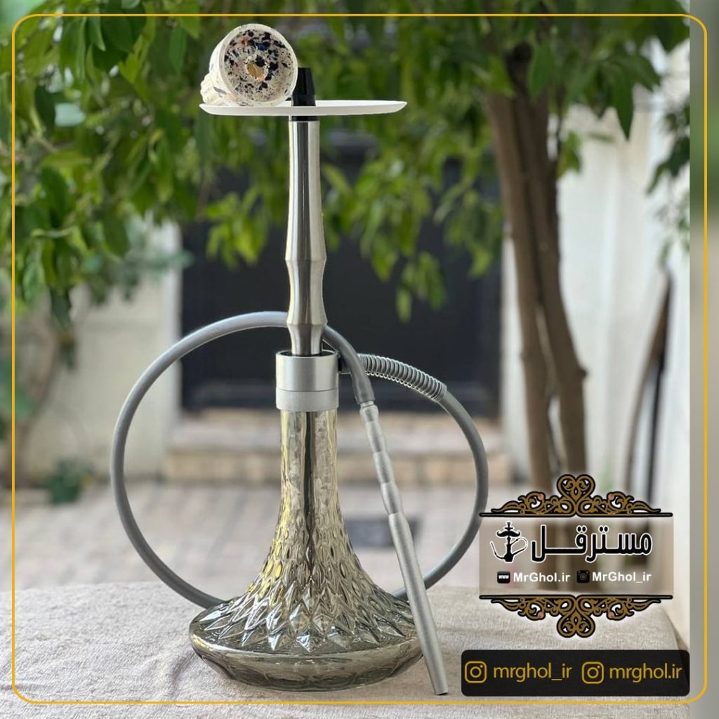 قلیان کارمانیا تنه کوتاه نقره ای