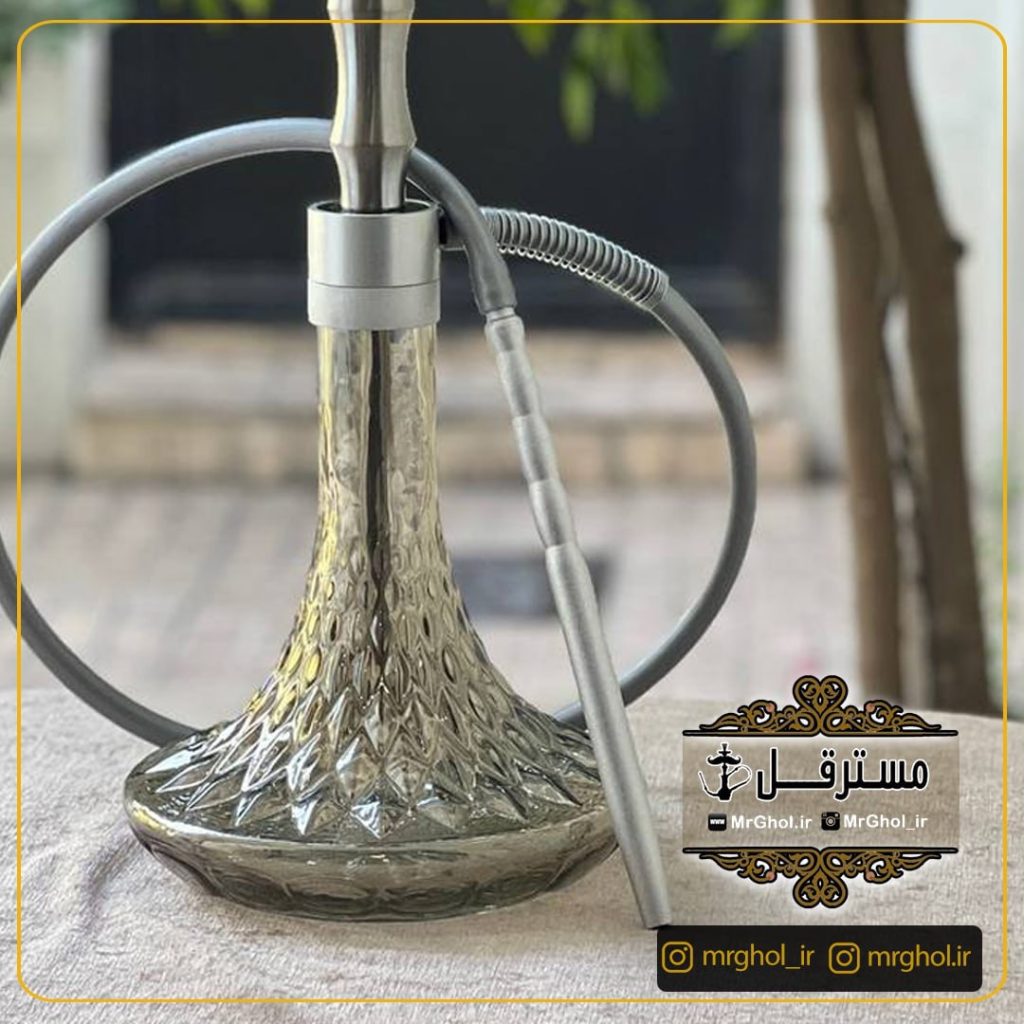 قلیان کارمانیا تنه کوتاه نقره ای تنگ