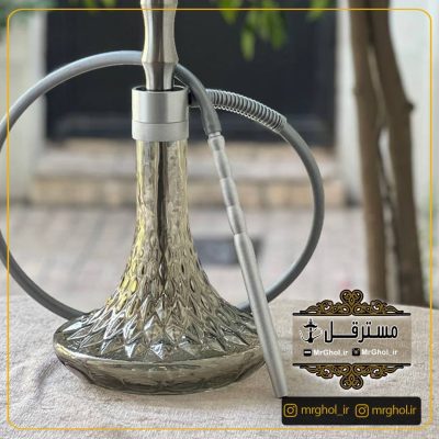 قلیان کارمانیا تنه کوتاه نقره ای تنگ