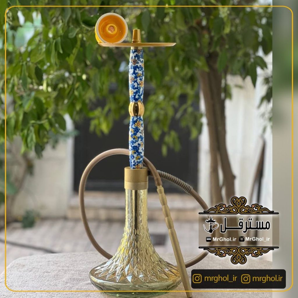 قلیان کارمانیا هیدروگراف آبی طلایی