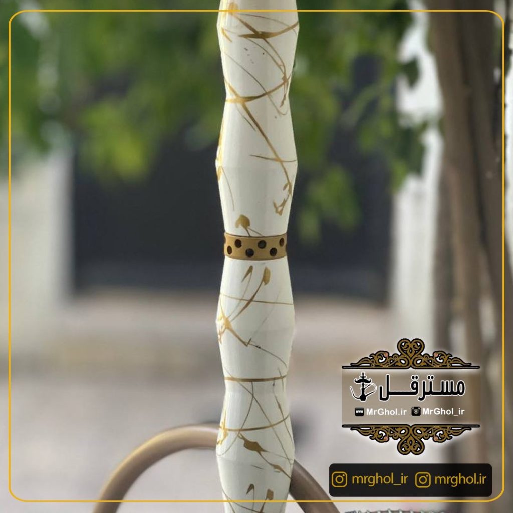 قلیان کارمانیا هیدروگراف سفید طلایی تنه