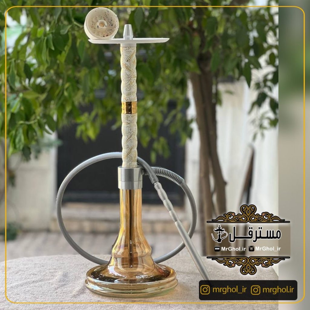 قلیان کارمانیا هیدروگراف سفید طلایی