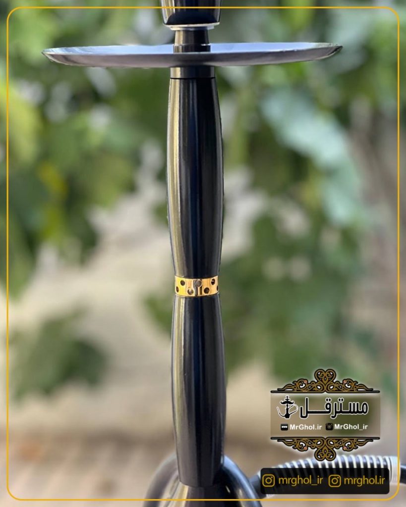 قلیان کارمانیا مشکی وسط سوپاپ طلایی تنه