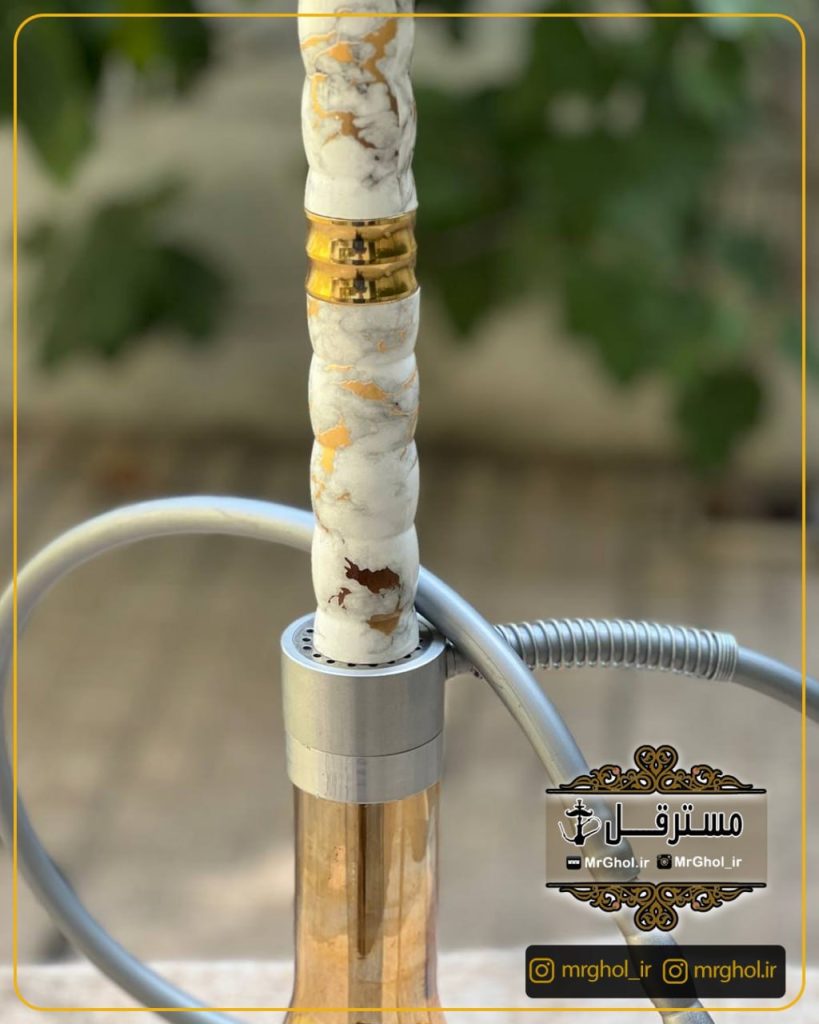 قلیان کارمانیا هیدروگراف طرح سنگ مرمر طلایی تنه