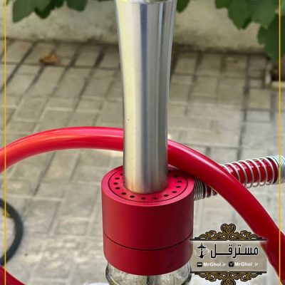 قلیان کارمانیبا قرمز نقره ای سوپاپ دور منبع تنه