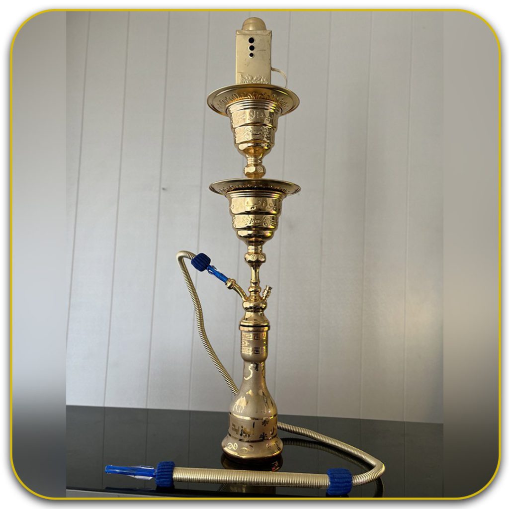 قلیان ابو زید طلایی مدل دو یخه