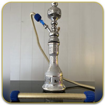 قلیان ابو زید نقره ای مدل دو قپه زنبوری بدنه