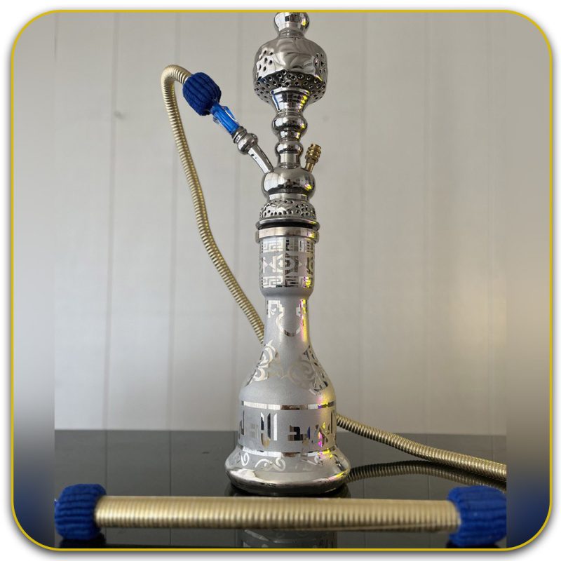 قلیان ابو زید نقره ای مدل دو قپه زنبوری بدنه