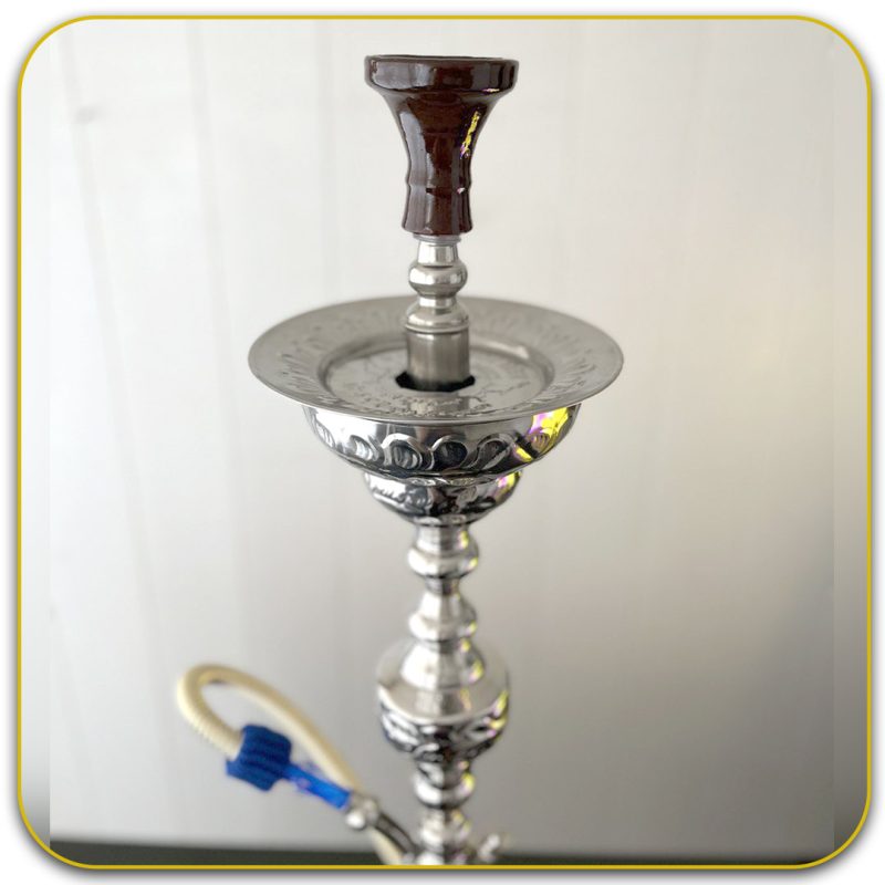 قلیان ابو زید نقره ای مدل تک قپه سینی