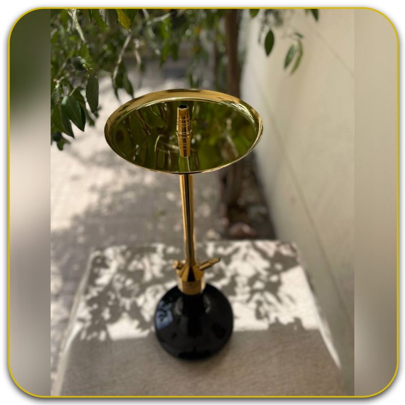 قلیان کرنو تگزاس رنگ طلایی سینی مشکی