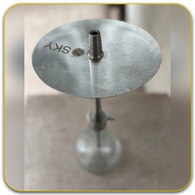 قلیان اسکای نقره ای سایز مدیوم سینی