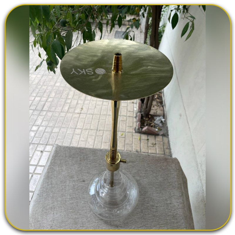 قلیان اسکای 101 طلایی بلند سینی