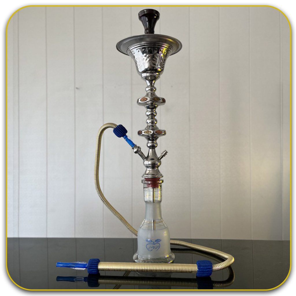 قلیان ابو زید نقره ای مدل دو قپه