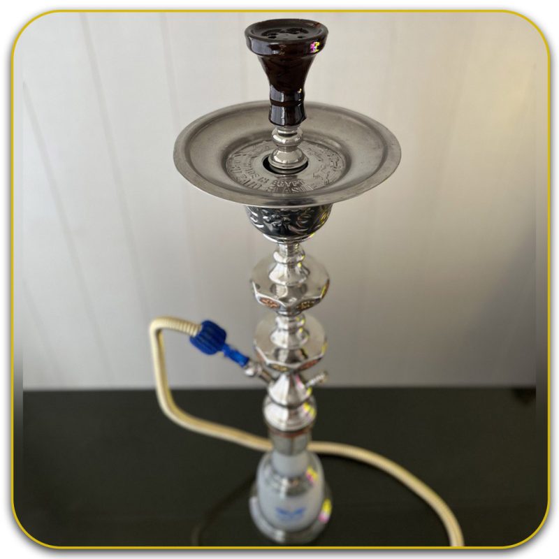 قلیان ابو زید نقره ای مدل دو قپه سینی