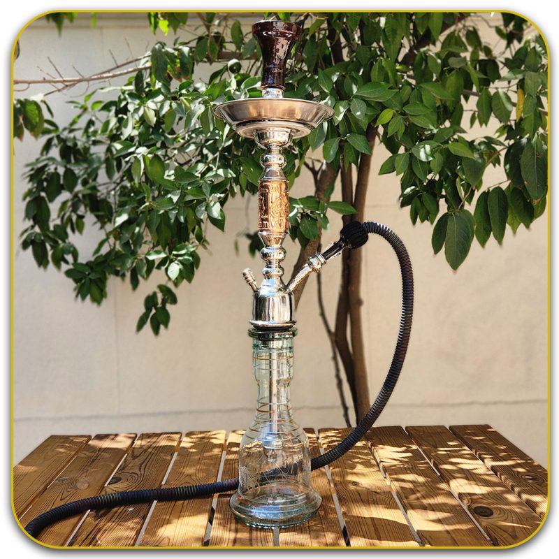 قلیان ابو زید نقره ای وسط برنجی