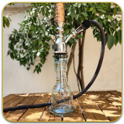 قلیان ابو زید نقره ای وسط برنجی تنگ