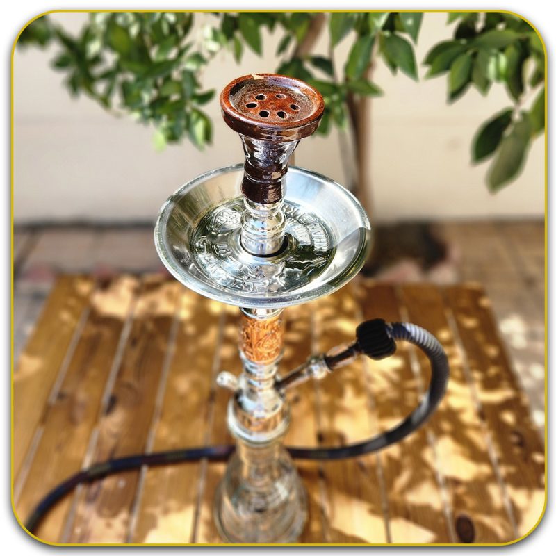 قلیان ابو زید نقره ای وسط برنجی سینی