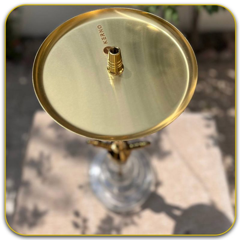 قلیان کرنو بارسلون طلایی 2 شلنگه سینی