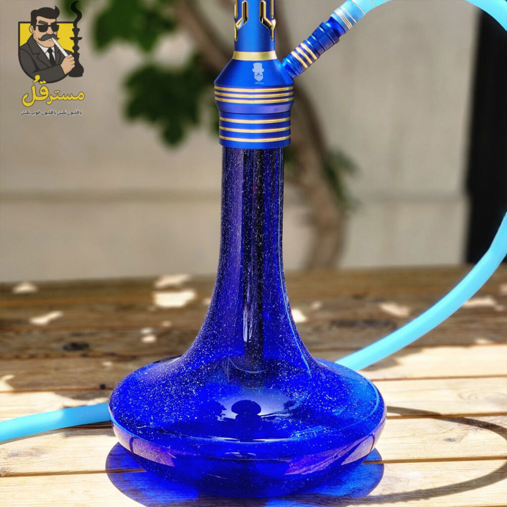 قلیان مسترلوکس بلند آبی شیشه