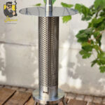 تنه قلیان میگ سه‌ پایه نقره ای