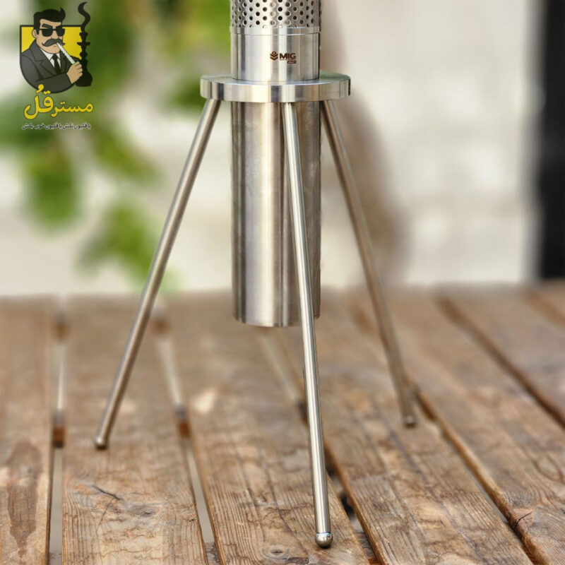 پایه قلیان میگ سه‌ پایه نقره ای