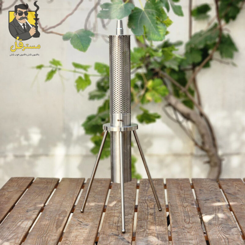 قلیان میگ سه‌ پایه نقره ای